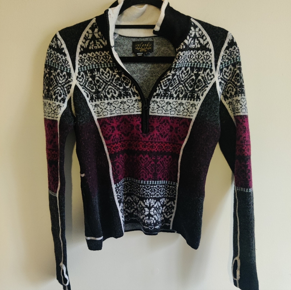 Icelandic Designs Wool Pattern Pullover Sweater Layer - Picture 2 of 8